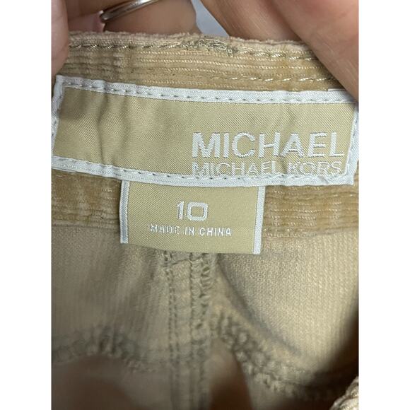 Michael Kors Capris Womens 10 Beige Tan Corduroy Cropped Stretch Cotton - Picture 9 of 11